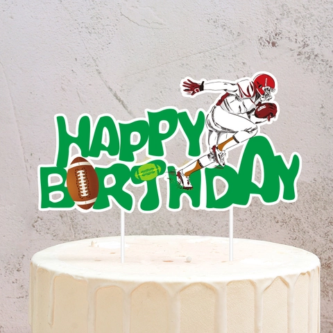 American Football Rugby Thema Kuchenaufsatz Happy Birthday Dekorationen Sport Party Zubehör Papier Karton Dekorativ