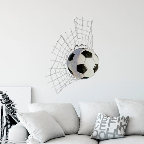 3D Voetbal Muursticker PVC Waterdicht Verwijderbare Decal Creatief Door De Muur Effect Woondecoratie