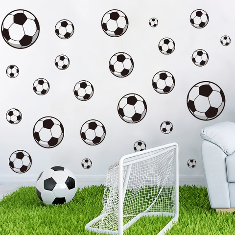 Adesivi Murali Calcio PVC Impermeabile Autoadesivo Removibile Motivo Pallone Classico Per Cameretta Bambini Sport Decor