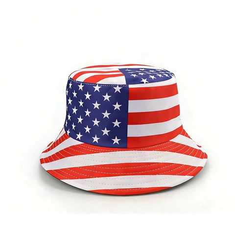 National Flag Bucket Hat Polyester Foldable Sun Protection Outdoor Travel Casual Sunshade Cap For Men Women