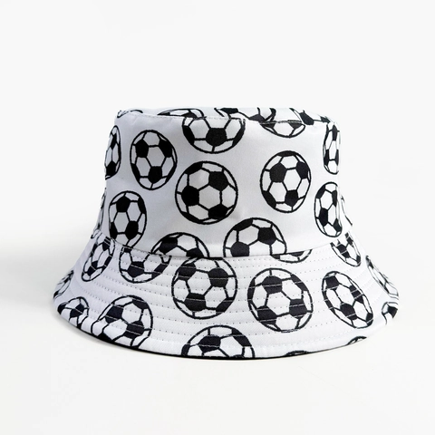 Chapeau Bob Imprimé Football Polyester Réversible Protection Solaire Pliable Pour Hommes Femmes