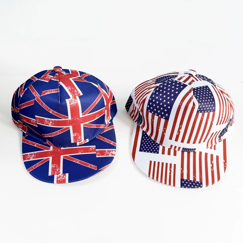 Baseball Cap Snapback Hat Flag Eagle Print Flat Brim Hip Hop Streetwear Sunshade Polyester Accessories For Men Women