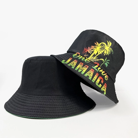 Chapeau Bob Coton Mexique Jamaïque Drapeau Style Reggae Protection Solaire Extérieur Voyage Été