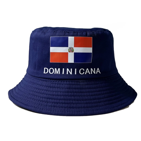 Dominicaanse Republiek Vlag Emmer Hoed Polyester Zonbescherming Zomer Reizen Casual Vissershoed Voor Heren Dames