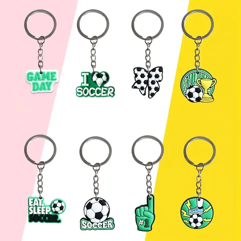 Porte-Clés Ballon De Football PVC Souple Sport Thème Sac Pendentif Souvenir Pour Fans De Foot Enfants Fête Anniversaire