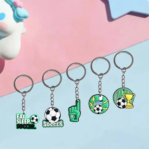 Porte-Clés Ballon De Football PVC Souple Sport Thème Sac Pendentif Souvenir Pour Fans De Foot Enfants Fête Anniversaire