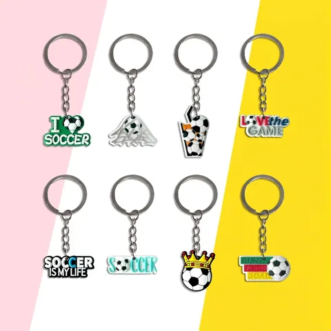 Portachiavi Calcio PVC Morbido Motivo Sportivo Ciondolo Per Zaino Accessorio Decorativo Appassionati Sport Regalo