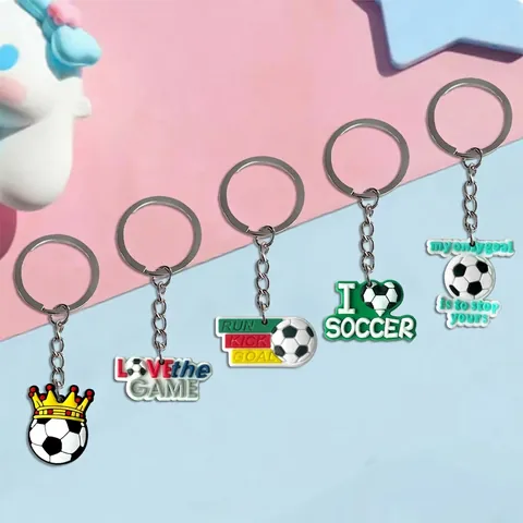 Portachiavi Calcio PVC Morbido Motivo Sportivo Ciondolo Per Zaino Accessorio Decorativo Appassionati Sport Regalo