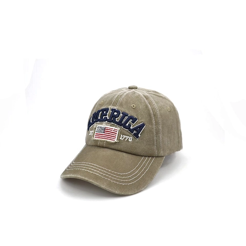 Cappello Da Baseball In Cotone Lavato Ricamo Bandiera Americana Retro Regolabile Cappello Sole