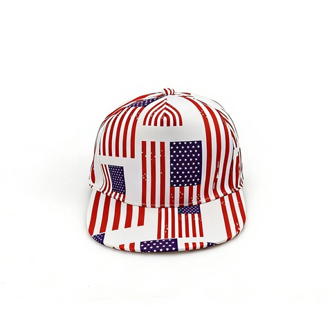 Gorra de Béisbol de Ala Plana con Impresión Digital Bandiera EE UU Moda Hip Hop Streetwear Snapback para Hombre Mujer