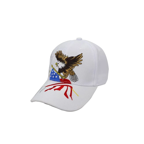 Baseball Kappe Adler US Flagge Stickerei Polyester Gebogener Schirm Outdoor Sport Verstellbar Sonnenhut Für Damen Herren