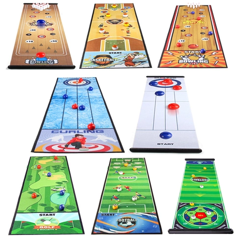Tabletop Sports Battle Game Toys Kids Indoor Roll Up Scoring Mat Football Bowling Curling Basketball Parent Child Interaction