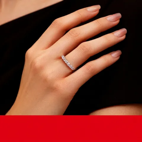 Moissanite Ring 925 Sterling Silver Round Brilliant Stone Princess Wedding Band Minimalist Elegant Jewelry Women