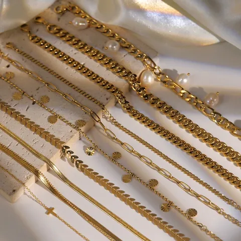 Cavigliera in Acciaio Inossidabile Placcato Oro 18K Vintage per Donna Croce Cuore Foglia Pendente di Perle Artificiali Gioielli da Spiaggia