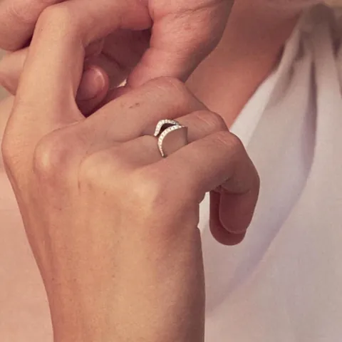 18K Vergoldet Edelstahl Unregelmäßiger Offener Ring Minimalistisch Geometrisch Strass Eingelegt Verstellbar Unisex Schmuck Ring