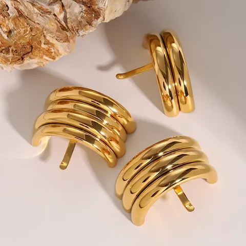 Minimalist U-Shaped Hair Stick Stainless Steel Geometric Arched Hairpin Gold Plated Polished Hair Accessories For Women