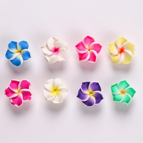 Perle A Fiore Di Plumeria Argilla Polimerica Fatte A Mano Con Foro Per Creazione Gioielli Fai Da Te Orecchini Bracciale