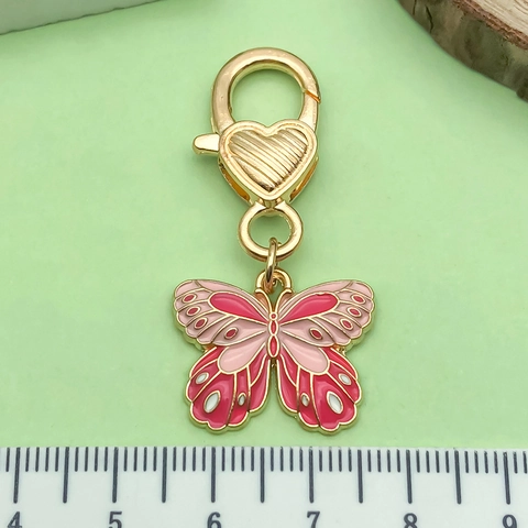 Enamel Butterfly Keychain Alloy Floral Bag Pendant For Mother's Day Gift Women Heart Artificial Pearl Charm Key Ring Accessory