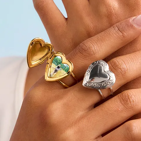 Herz Medaillon Ring Edelstahl Vintage Graviert Foto Rahmen Schmuck Wasserdicht Nicht Verblassend Damen Mode Fingerring