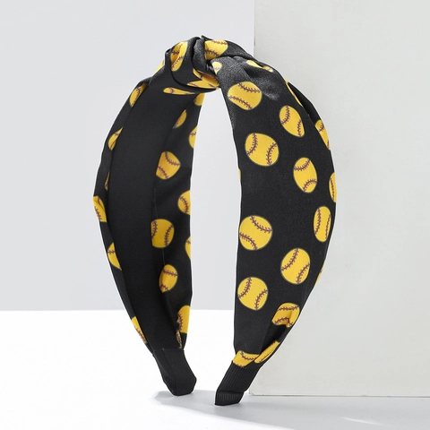Cerchietto Annodato Sportivo da Donna Con Stampa Baseball Softball Tennis Fascia in Tessuto per Sport Quotidiano Accessori Capelli