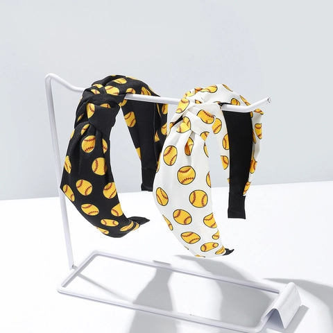 Cerchietto Annodato Sportivo da Donna Con Stampa Baseball Softball Tennis Fascia in Tessuto per Sport Quotidiano Accessori Capelli