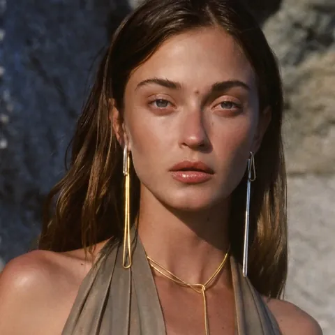 18K Verguld Roestvrij Staal Lange Slangenketting Kwastoorbellen Voor Vrouwen Minimalistische Druppel Accessoires Cadeau