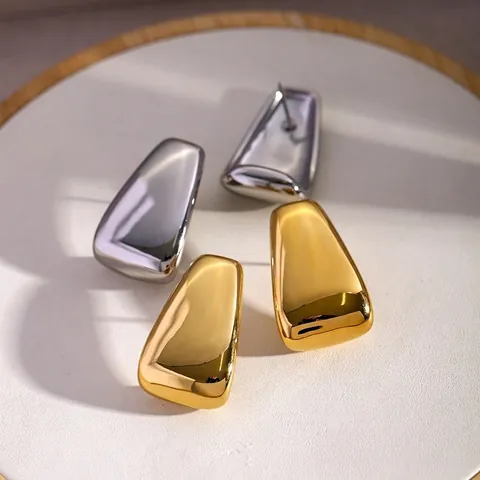 Minimalistisch Edelstahl Geometrisch Trapez Ohrstecker Für Damen Chic Spiegelglanz Glänzende Schmuck Ohrringe Geschenk