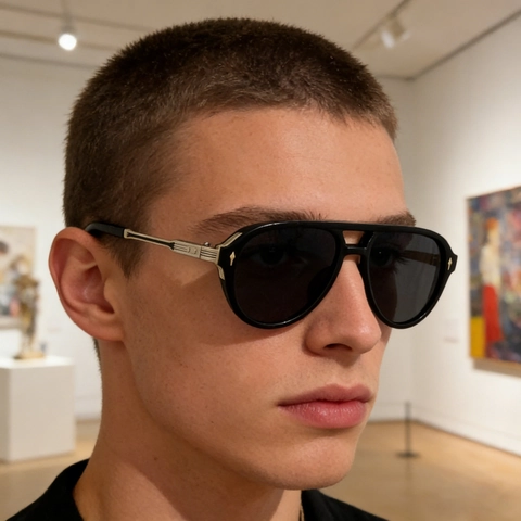 Men Retro Pilot Aviator Sunglasses Double Bridge Metal Temples UV400 Protection Fashion Driving Eyewear ML-98172