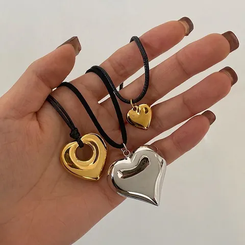 Herz Anhänger Halskette Edelstahl Wasserdicht Hypoallergen Mode Schlüsselbein Kette Schmuck Für Frauen