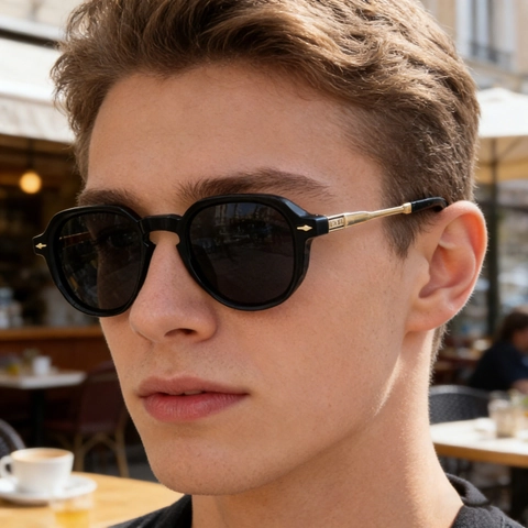 Vintage Square Polarized Sunglasses Men Women UV400 Protection PC Frame Metal Temple Outdoor Driving Fashion Sunglasses