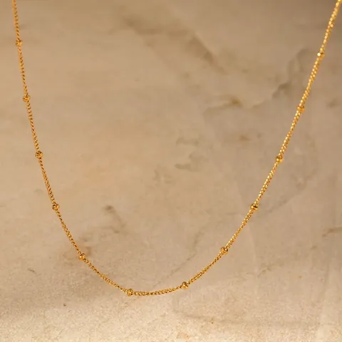 Collar De Cadena De Satélite Minimalista Impermeable Chapado En Oro Acero Inoxidable Joyería Para Mujeres