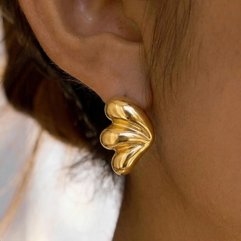 Butterfly Wing Stud Earrings 304 Stainless Steel 18K Gold Plated Hypoallergenic Waterproof Fashion Jewelry For Women