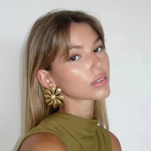 Blumen Ohrstecker 18K Vergoldet Edelstahl Mit Kunstperle Hypoallergen Wasserdicht Eleganter Schmuck Für Damen