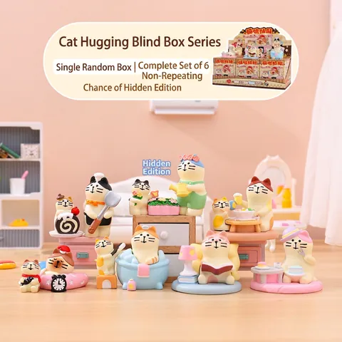 Süße Katze Blind Box Figuren Harz Schreibtisch Ornamente Kreative Tier Miniatur Sammlerstücke Home Office Deko Geschenke