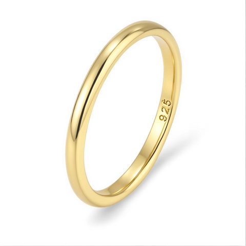 925 Sterling Silber Schlichter Ring Minimalistisch Poliert Dünn Kleiner Finger Zeigefinger Skinny Vergoldet Schmuck Für Frauen
