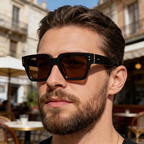 Gafas De Sol Cuadradas Retro Hombres Mujeres Vintage Marco PC Protección UV400 Gafas De Moda Con Remaches Metálicos