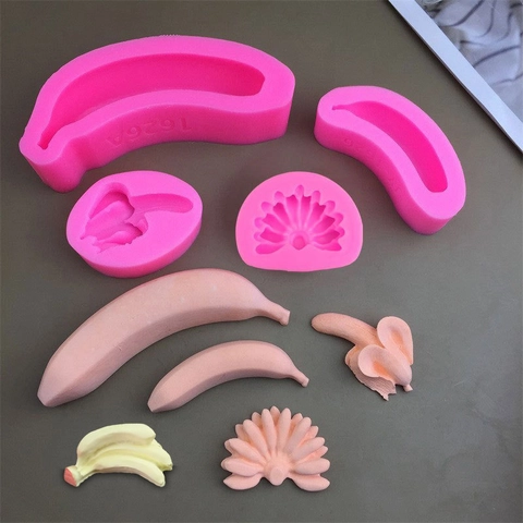 3D Banana Silicone Mold Realistic Fruit Shape For Cake Mousse Jelly Pudding Chocolate Baking Decorating Tool
