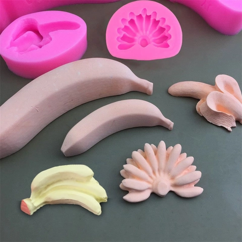 3D Banana Silicone Mold Realistic Fruit Shape For Cake Mousse Jelly Pudding Chocolate Baking Decorating Tool
