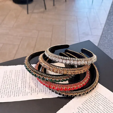Diadema De Strass Para Mujeres Lujo Cristal Completo Aro De Pelo Retro Elegante Accesorio