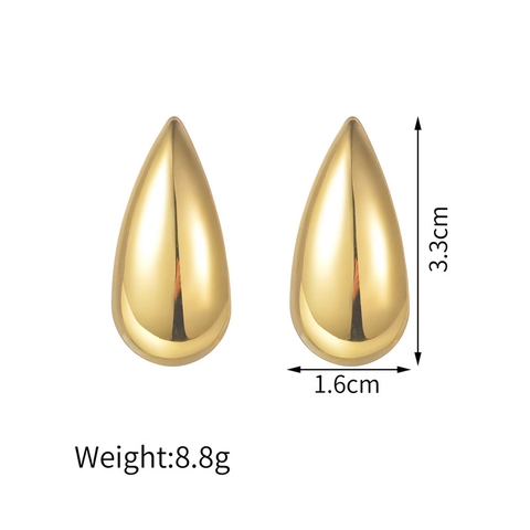 Minimalist Teardrop Stud Earrings Stainless Steel Mirror Polished Metallic Water Drop Geometric Fashion Jewelry For Women