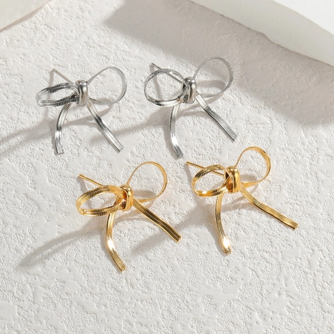 Joyas De Lazo De Acero Inoxidable Cadena De Serpiente Collar Pulsera Pendientes Diseño Elegante Para Mujeres