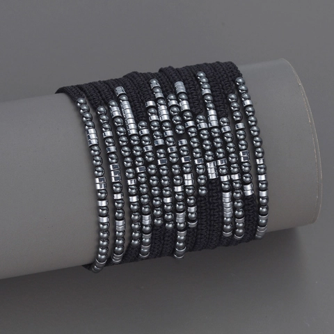 Morse Code Bracelet Women Men Handmade Woven Stainless Steel Beads Zodiac Constellation Jewelry Gift Adjustable String