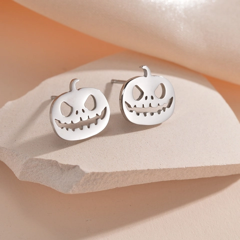 Halloween Pompoen Schedel Geest Vleermuis Oorknopjes Roestvrij Staal Hol Ontwerp Gothic Punk Sieraden Voor Dames Heren