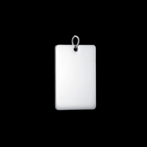 Colgante Rectangular Acero Inoxidable Pulido Espejo Blanco Accesorios Fabricación Joyas Estilo Minimalista Mujeres Hombres