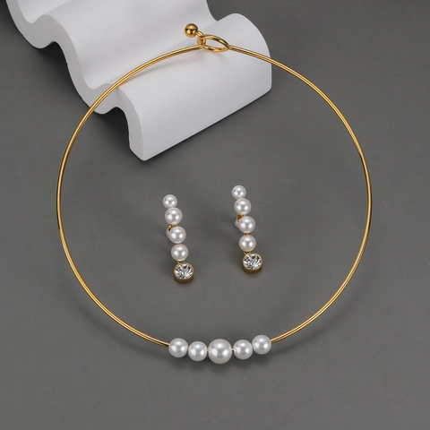 Girocollo Minimalista In Acciaio Inossidabile Placcato Oro Con Farfalla E Künstliche Perle Sintetiche Gioielli Eleganti Da Donna