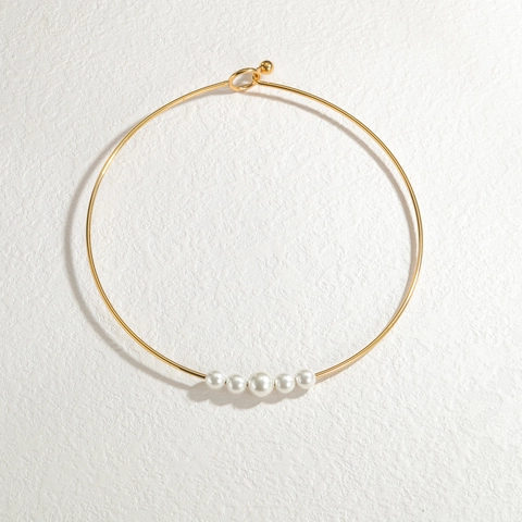 Girocollo Minimalista In Acciaio Inossidabile Placcato Oro Con Farfalla E Künstliche Perle Sintetiche Gioielli Eleganti Da Donna