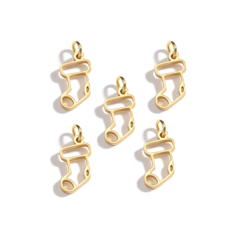 Gold Plated Stainless Steel Christmas Pendant Snowflake Tree Deer Snowman Charm For DIY Jewelry Making Findings Accessories