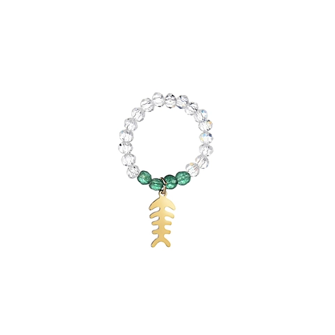 Stainless Steel Beaded Stretch Ring For Women Gold Plated Geometric Charms Heart Cross Star Butterfly Rose Flower Jewelry Adjustable Finger Ring Gift