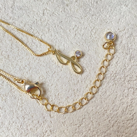 Letter J Pendant Necklace Copper With 14K Gold Plating Cubic Zirconia Cursive Initial Clavicle Box Chain For Women