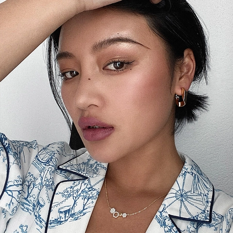 Geometrische Unregelmäßige Creolen Für Frauen Retro Minimalistisch Verdreht Texturiert Kupfer Echt Vergoldet Schmuck